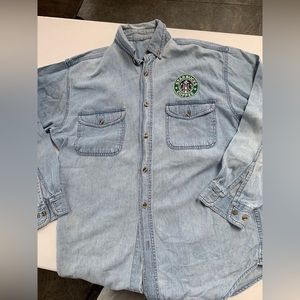 Vintage Starbucks denim button up